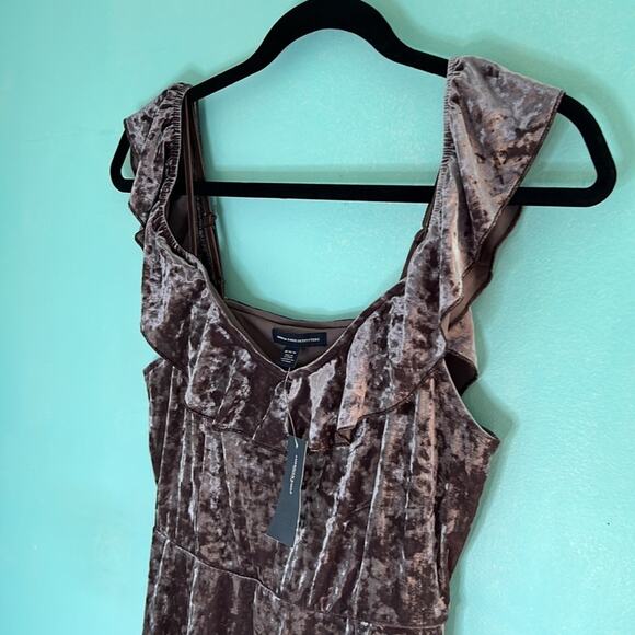 American Eagle AE Crushed Velvet Ruffle Mini Dress - Picture 10 of 13